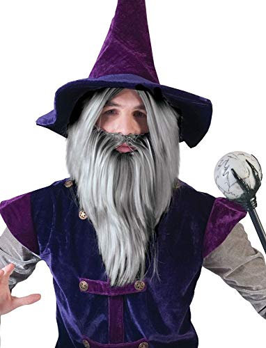 Das Kostümland Zauberer Wizard Perücke mit Bart - Tolles Set für Herren
