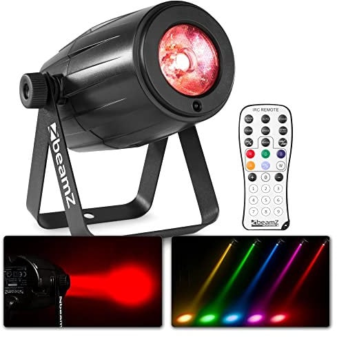 Beamz PS21W LED Pin-Spot - 12W 4in1-LED, RGBW-Farbmischung, 9-stufiger Dimmer, Kühlung ohne Lüfter, Fernbedienung, schwarz