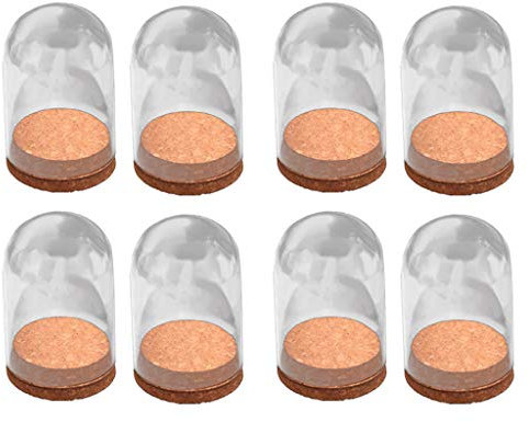 F Fityle Lot de 8 Cloches Verre Bonbonnière Décoration en Verre Borosilicate, 10 cm