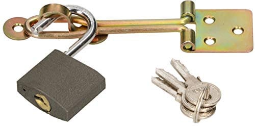 KOTARBAU® Drahtüberfalle Mit Vorhängeschloss Knoten Verzinkt Türbeschlag Vorhängeschloss Überwurf Absicherung Türschloss Sicherheitsüberfalle Uni. (80 mm)