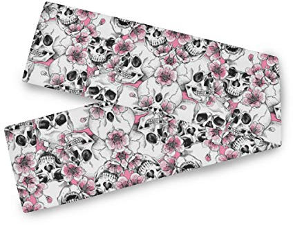 Rechteckige Küchentisch Deko Halloween Zucker Totenkopf und Hibiskus Tischläufer Dekorationen für Party Polyester waschbar Küche Tischdeko Mehrfarbig, Polyester, Mehrfarbig, L 13x90 IN