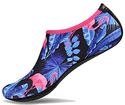 JACKSHIBO Schwimmschuhe Damen Barfussschuhe Barfußschuhe Herren Badeschuhe Wasserschuhe Strandschuhe Surfschuhe Aquaschuhe. 19 Flamingo 41/42 EU XL