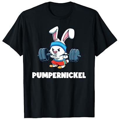 Witzige Bodybuilding Geschenke Lustiges Pumpernickel Workout Kaninchen Fitness Gym T-Shirt Schwarz S
