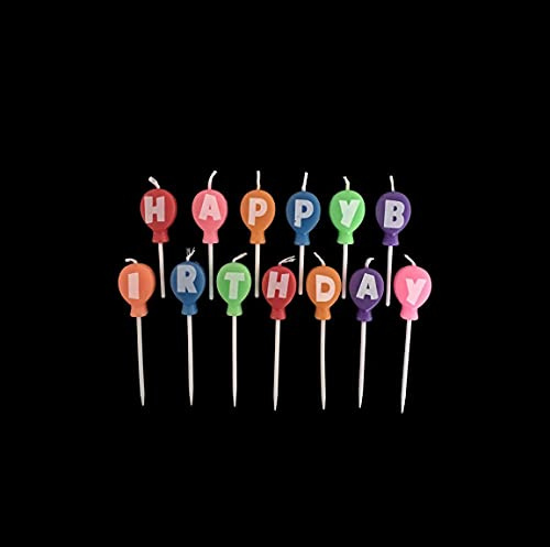 13pcs Happy Birthday Multicolour Balloon Shape Letters Candles For Boys Girls Birthday Cake Party Toppers Decorations
