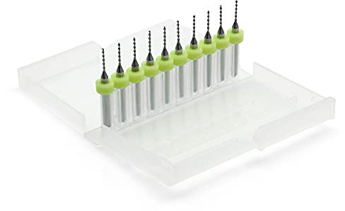 Corintian HSS Micro PCB Bohrer Set – 10 Stück Ø 0.1-1.0 mm, Präzisionsbohrer für PCB, Platinen, Kunststoff, 3D-Filament, Modellbau & Elektronik
