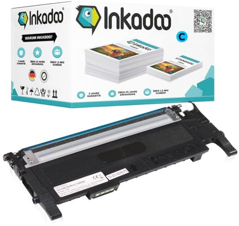 Inkadoo Toner für Samsung CLT-P4072C/ELS / P4072C CLX-3180 3185 FW 3185 CLP-325 Cyan Tonerkartusche, Tonerpatronen, Drucker Toner