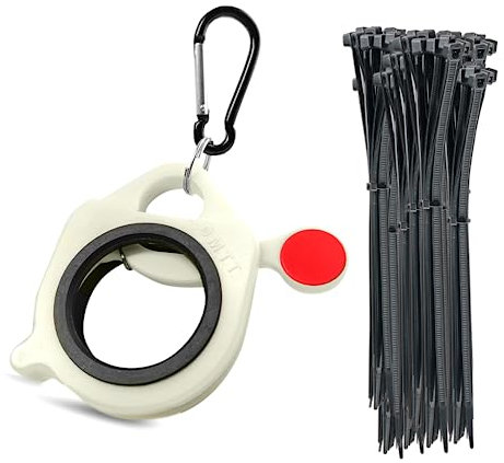 DMTT 1 Pc Zip Ties Organizer Holder with 100 Pcs of 8 inch Black Cable Ties 50 Pounds Tensile Strength Heavy Duty.