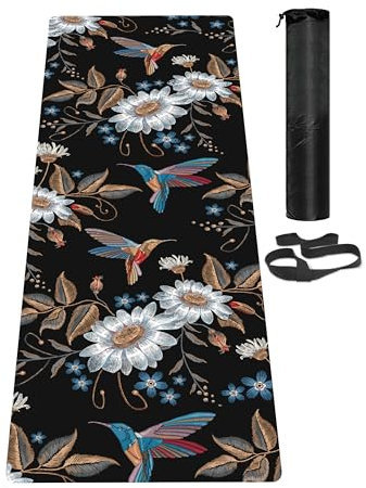 LaiEr Yogamatte, rutschfeste, umweltfreundliche Trainingsmatte mit Tragegurt, dicke Übungs- und Trainingsmatte für Yoga, Pilates und Fitness (183 cm x 61 cm x 6 mm)