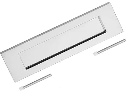TERF® 250mm X 75mm Traditional Type Letter Plate Polished Chrome 250mm X 75mm (10'' X 3'') Letter Postal Box Cover Plate Including Fixing Screw