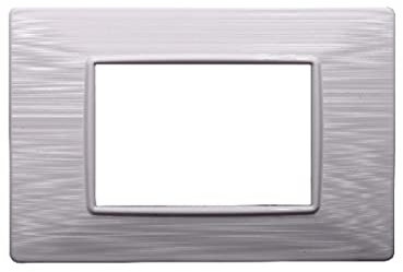 Kompatibel mit Vimar Plana Steckdoseneinsatz Drückerplatte (3 Module / Sitzer, weiß satiniert)