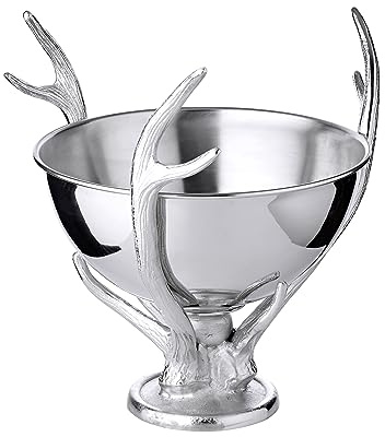 EDZARD Sektkühler Lita (Höhe 37 cm, Ø 31 cm), silberfarben | Aluminium vernickelt, Geweih-Optik, Hochzeit, Partydeko, Silvester, Barzubehör, Gastronomie, Geschenkidee