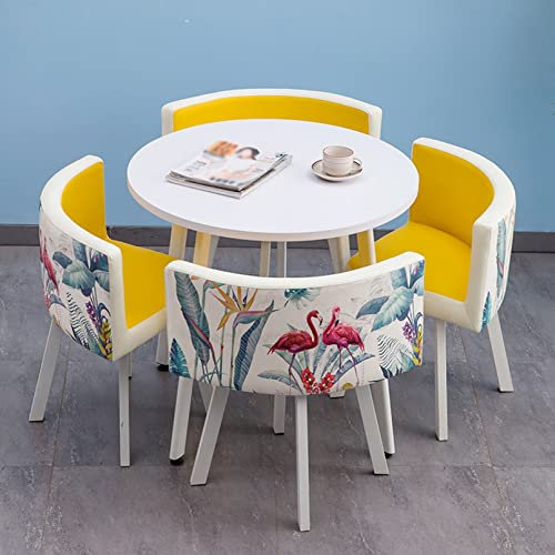 Esstisch-Set for 4 runde 80 cm Konferenztische, kompakter Küchentisch und Stühle, Bistro, Pub, Kaffee, Sofa, Sitz, Büro, Lounge, Seminartisch, Empfangstisch, Frühstücksecke, Bartisch, Essecke ( Color