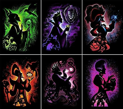 Youtheart Diamond Painting Villains Diamond Art, 5D Full Drill Cross Stitch Embroidery Kits (6 Packs)