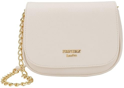 Princely London Satteltasche Betty Weiß – Elegante Schultertasche im Satteltaschen-Stil aus Hochwertigem Veganem Leder – Perfekt für Alltag, Büro und Freizeit (Offwhite)