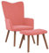 UTSRABFA Massagesessel Ohrensessel Massage Chair Liegesessel Relaxsessel mit Hocker Rosa Samt Geeignet für Heimkino, Schlafzimmer, Wohnzimmer, Esszimmer
