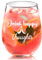 Joymaking Wine Glass for Women - Drink Happy Thoughts, Presents for Friends, Thank You Gift, Sister Gift for Birthday Christmas, 17oz