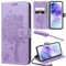 YIRSUR for Samsung Galaxy A55 5G Case with Screen Protector and Touch pen, Purple Leather Flip Wallet Case Magnetic Closure Cover with Card Slots and Kickstand for Galaxy A55 5G Phone Cover
