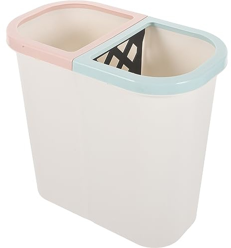MAGICLULU Double Compartment Trash can 10.03X9.25X5.70In Small Kitchen Waste Bin for Dry and Wet Sorting Plastic Recycling Bin for Home Office Bathroom Use