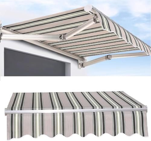 Tenda da Sole Retrattile Manuale/elettrica di Ricambio in Tessuto Tenda da Sole Esterna Impermeabile Tessuto in Poliestere 280 g/m² per tettoia da Balcone, Personalizzabile(Size:3.5 * 2 m)