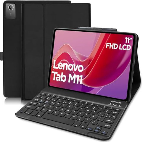 COEZFE Funda con Teclado para Lenovo Tab M11 11, Español Ñ Teclado Magnético para Lenovo Tab M11 11 Pulgadas, Funda Teclado para Lenovo Tab M11 (TB330FU/TB330XU) 2024, Negro