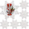 Schneeflocke Tischsets 6er Set,PVC Weihnachten Platzset Dekorationen Schneeflocke Tischsets Ausgehöhltes Design Runde Platz Mats Esstisch Einstellung Küche Tischsets für Weihnachten Hochzeit (Silber)