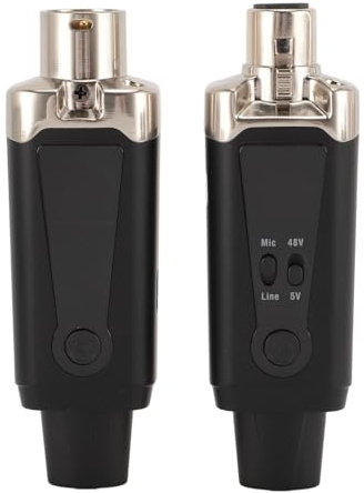 Drahtloses Mikrofon Sender Empfänger System, UHF XLR Funkmikrofon mit 16 Kanälen, 50 Bis 80 M Reichweite, XLR auf 6,35 mm Mikrofonadapter für Live Auftritte, Hochzeiten, Partys