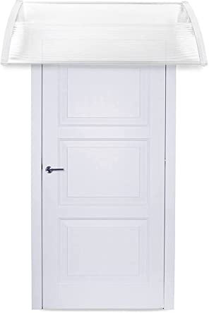 Markise Fenster Wandmontiertes Türvordach Wind- und Schneeschutzdach für Terrasse Stumm Selbstreinigender Regenschutz Überdachungsmarkise für Tür mit weißer Stütze Weißer Veranda-Unterstand aus P