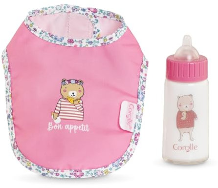 Corolle - Bavoir et Biberon Magique, Accessoires, pour Poupons 36 et 42cm, dès 2 Ans, 9000141790