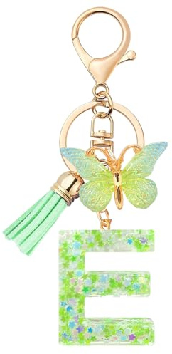LECTNORE Schlüsselanhänger, personalisierter Schlüsselanhänger, Schlüsselanhänger für Damen, süßer Schlüsselanhänger, personalisierter Schlüsselanhänger, Taschen-Schlüsselring (Grün-E)