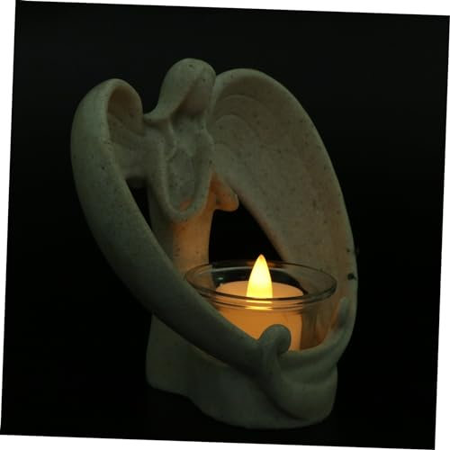Alipis 1 Satz Engel Kerzenhalter Lichter Geführte Laterne Goldene Leuchter Kerzenwärmer Automatischer Kerzenlöscher Vintage Gedenkkerzenhalter Skulptur Rustikaler Kerzenhalter Harz