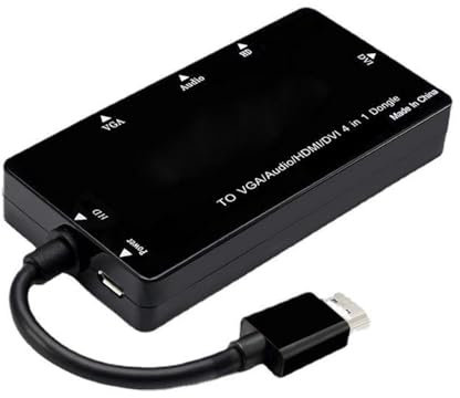 Mllepjdh Adaptador compatible con HDMI a VGA compatible con HDMI para conversión de vídeo y sonido 1080P