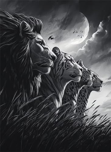 Puzzle 3000 Pieces for Adults Jigsaw Puzzles for Adults 3000 Piece, Leopard Puzzle Educational Games, Wooden Puzzles Lion Jigsaws Game, Gifts for Teenage, Home Party Activity 48.03x31.89 inch g-506