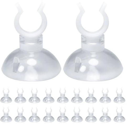 ZWWOGE 20 Ventose Trasparenti 3cm per Acquario, Supporto Riscaldatore/Filtro con Suzione Forte, Accessorio Illuminazione per Tubi e Termometri Subacquei