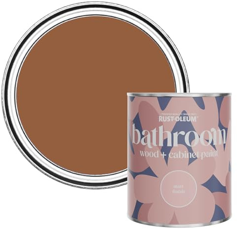 Rust-Oleum Mould, Mildew & Stain Resistant Bathroom Wood and Cabinet Paint in Matt Finish - Terracotta 750ml