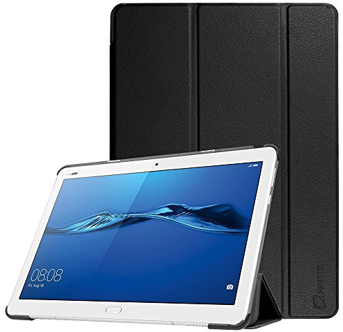 FINTIE SlimShell Funda para Huawei MediaPad M3 Lite 10 - Súper Delgada y Ligera Carcasa con Función de Soporte y Auto-Reposo/Activación para 10.1 Pulgadas IPS FullHD, Negro