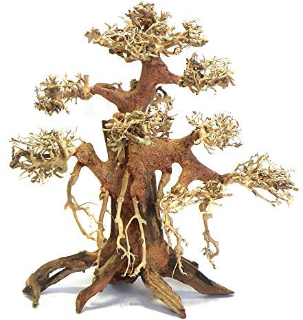 Bonsai Tree Banyan Aquarium Fish Tank AquaScape Hand Picked & Hand Carved (Medium)