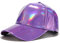 deendeng Casquette de baseball unisexe en simili cuir avec paillettes métallisées holographiques arc-en-ciel réfléchissantes, Hip Hop réglable, violet, Approx.58-60cm/ 22.83-23.62in