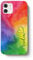iCaseDesigner Personalised Painting Watercolour Name with Heart Phone Case Compatible with iPhone 12. 13. Rainbow Swirl Vertical Name