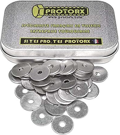 Rondelles Metal Inox M3 : Boite 50pcs Extra Large (Diam.int = 3,2mm x Diam.ext = 14mm) Plate Type LL en Acier Inoxydable A2 | Carrossier Bricolage Réparation | Anti-Corrosion Exterieur-Interieur