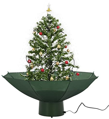 INLIFE Schneiender Weihnachtsbaum mit Schirmfuß Grün 75 cm-4331