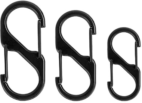 CUHZA S Karabiner - Metall-Doppelkarabiner 12 Karabiner, 32/40/48 mm Karabinerhaken in drei Größen, geeignet zum Wandern, Camping, Zuhause