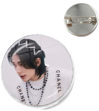 MELBIZ Broche Kpop Stray Kids en forme de dôme en verre pour vêtements, sac à dos, décoration de bijoux, 2.5, Bronze, verre, métal, Turquoise stabilisée