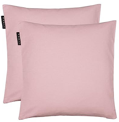 LINUM Annabell Elegant Kissenhülle 40x40 cm 2er-Pack, 100% Baumwolle, Maschinenwaschbar, Altrosa
