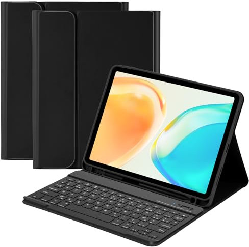 GAOJIE Coque Clavier pour iPad Air 11 Pouce 2024 iPad Air 5 2022/Air 4 2020 10.9, Étui Clavier pour Pro 11 1ème 2018 avec Pen Holder, Housse avec Magnétique sans Fil Clavier AZERTY Français(Noir)