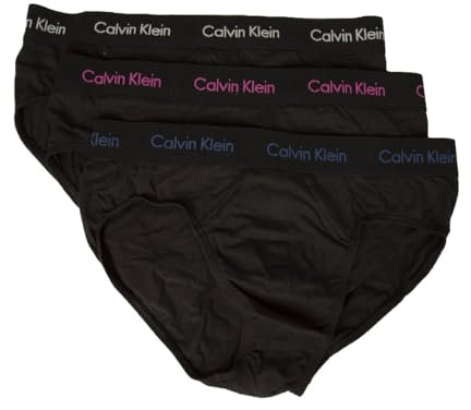 Calvin Klein Confezione 3 Slip Uomo tripack Mutande CK Articolo U2661G 3P Hip Brief, CAQ B Slv sprgs/Pal Pink/Blue dpts LG, M