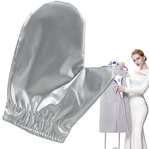 WOBBLO Dampfbügeleisen, silberfarbene Handschuhe mit dreischichtigem Schutz, wasserdicht, Dampfgarer-Halterung für Kleidungsdampfglätter