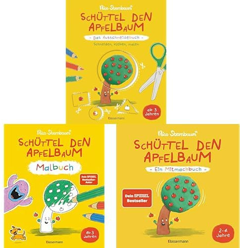 Nico Sternbaum-Set: Schüttel den Apfelbaum - Das Ausschneidebuch + Schüttel den Apfelbaum - Malbuch + Schüttel den Apfelbaum Ein Mitmachbuch