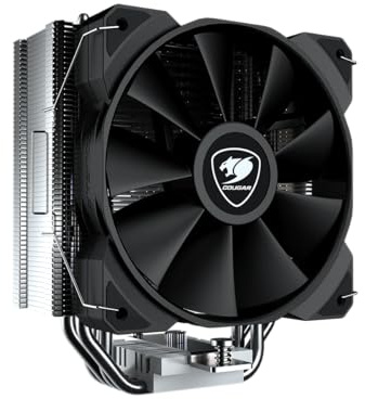 Cougar Forza 50 Essential Einzelturm-Luftkühler, 2000 U/min (max), Vakuum-Tunnel-Design, Geräuschpegel 34,5 dB(A), Schwarz
