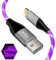 LED iPhone Light up Charger Cable, | Apple MFi Certified | USB A to Lightning Fast Charging Cord Compatible with iPhone 13 Pro Max 12 Mini 11 X XS XR 8 7P 6S 5S iPad iPod Touch More (6FT, Purple)