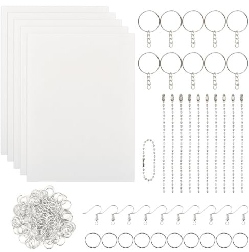 Schrumpfschläuche 20 Stück Schrumpffolien-Set Schlüsselanhänger Schrumpfpapier Matt Transparentes Schrumpfplastik für DIY Kreatives Handwerk
